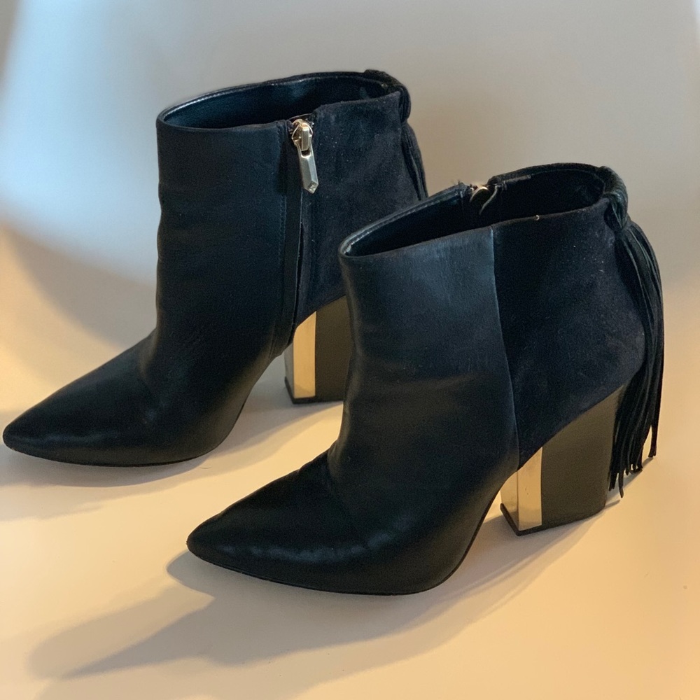 Sam Edelman Mariel Heel Fringe Booties Size 7